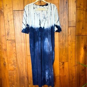 Raquel Allegra Blue and White Maxi Dress, size Medium